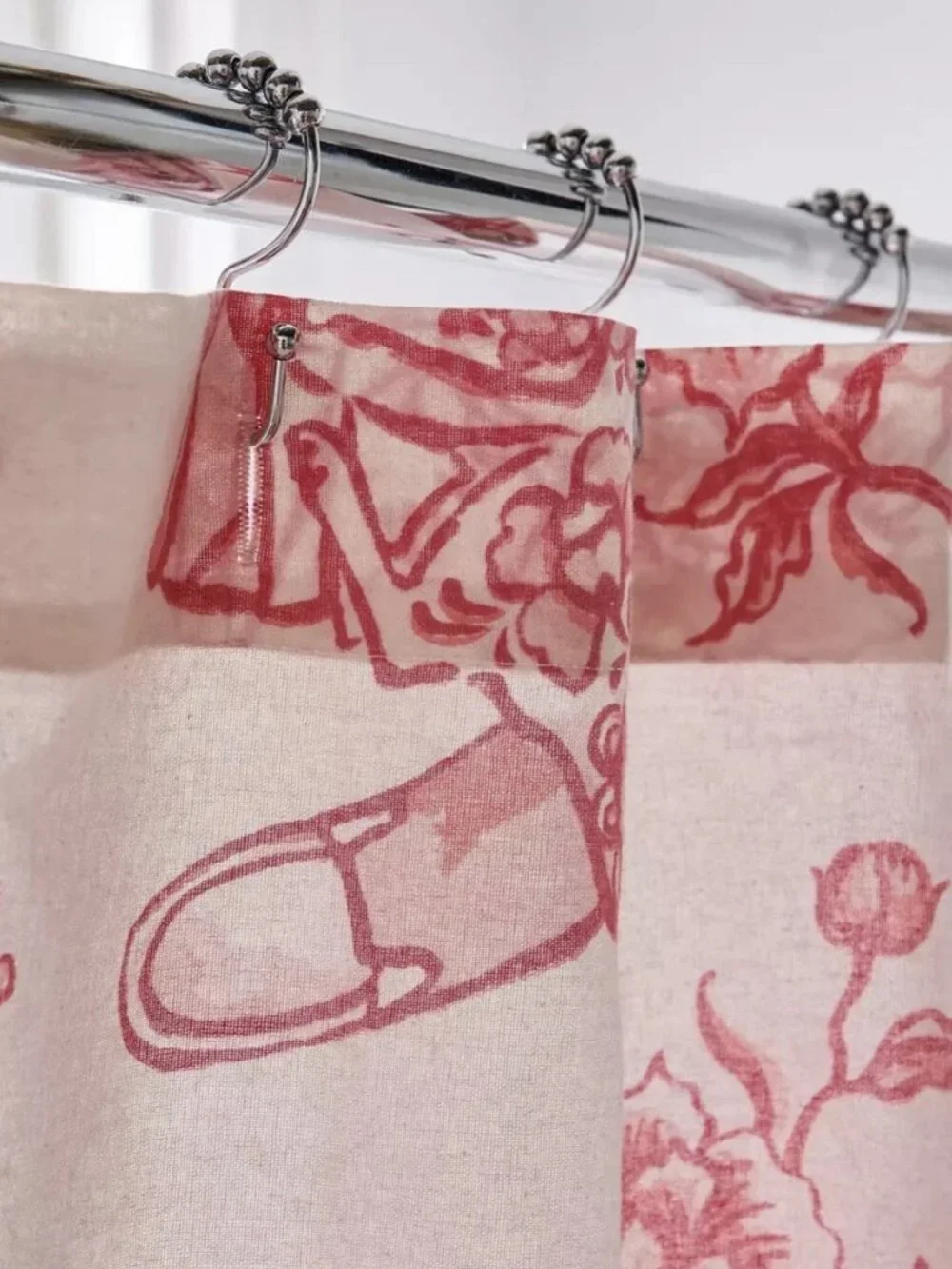 NEW Delft Pink Cat Allover Print Shower Curtain 72x72